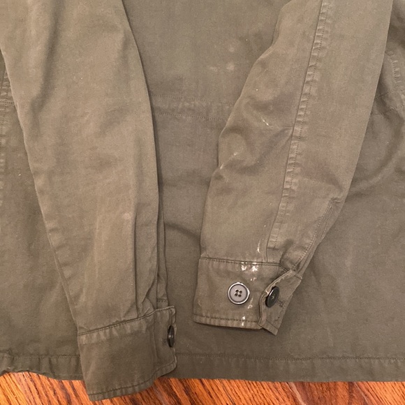 BB Dakota Tawny Stud Trim Olive Green Army Utility Cargo Jacket Military - Picture 12 of 16